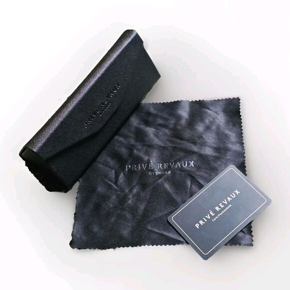 Prive Revaux Sunglasses Case Hard & Foldable/Collapsible & Cleaning Cloth Black - Picture 1 of 7